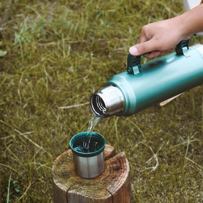 American Style Large-Capacity Stainless Steel Vacuum Water Bottle Thermos 1 L with Handle