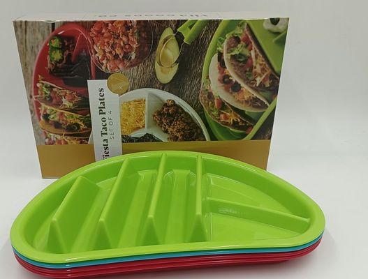 Sustainable Dishwasher Safe BPA Free Microwave Taco Plastic Plates for Back to School