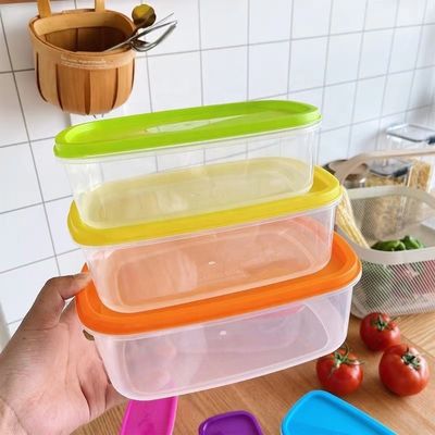 Food Storage Solution Rectangular Transparent BPA Free Plastic Refrigerator Organizer