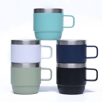 Sustainable Ceramic Lined Espresso Cups 6oz Double Wall 304 Stainless Steel Coffee Cup
