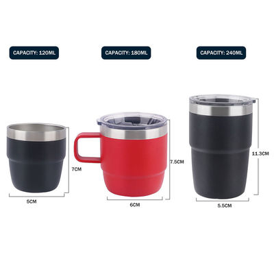 Sustainable Ceramic Lined Espresso Cups 6oz Double Wall 304 Stainless Steel Coffee Cup