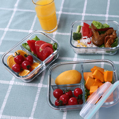 Adult Airtight Glass Meal Prep Containers Microwave Safe Glass Lunch Box with Lid