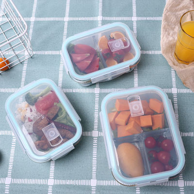 Adult Airtight Glass Meal Prep Containers Microwave Safe Glass Lunch Box with Lid