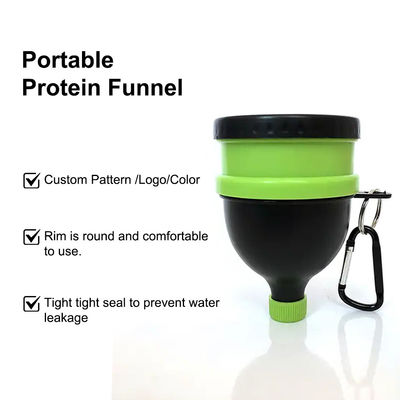 Food 4 OZ/120Ml Protein Powder Funnel with Keychain Portable and Convenient Dispenser
