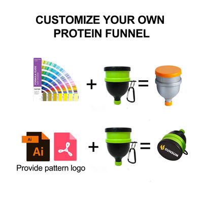 Food 4 OZ/120Ml Protein Powder Funnel with Keychain Portable and Convenient Dispenser