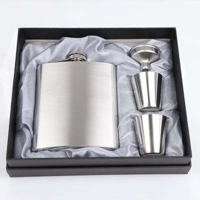 304 Stainless Steel Hip Flask Set for Alcohol Matte Black Capacity 1oz 2oz 3oz 4oz 5oz