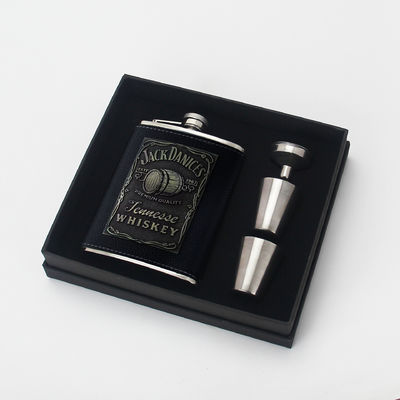 304 Stainless Steel Hip Flask Set for Alcohol Matte Black Capacity 1oz 2oz 3oz 4oz 5oz