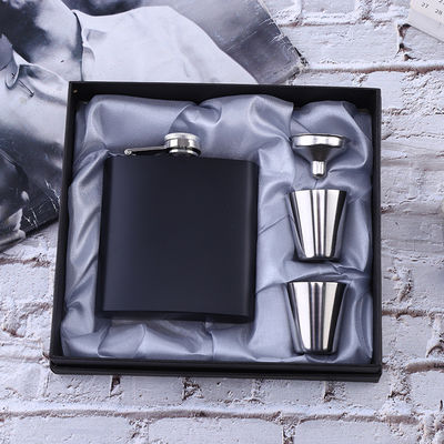 304 Stainless Steel Hip Flask Set for Alcohol Matte Black Capacity 1oz 2oz 3oz 4oz 5oz