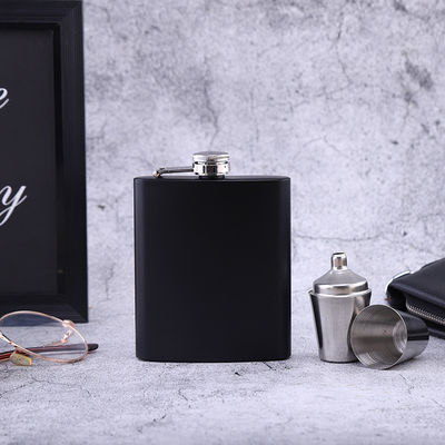 304 Stainless Steel Hip Flask Set for Alcohol Matte Black Capacity 1oz 2oz 3oz 4oz 5oz