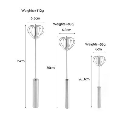 Customized Color Hand Push Mixer Cream Whipper Rotating Semi-Automatic Stainless Steel Egg Beater
