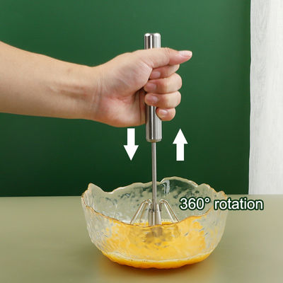 Customized Color Hand Push Mixer Cream Whipper Rotating Semi-Automatic Stainless Steel Egg Beater