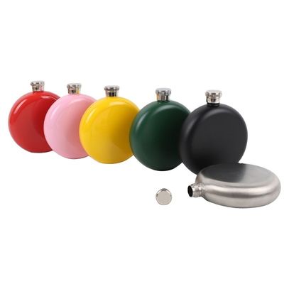 5oz Round Stainless Steel Hip Flask Giveaways Perfected with Round Shape