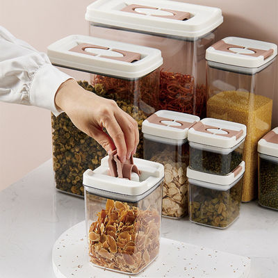 Clear BPA Free 6-Piece Set Air Tight Easy Open Lids Cereal Seal Pot Dry Food Storage Containers