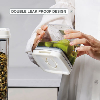 Clear BPA Free 6-Piece Set Air Tight Easy Open Lids Cereal Seal Pot Dry Food Storage Containers