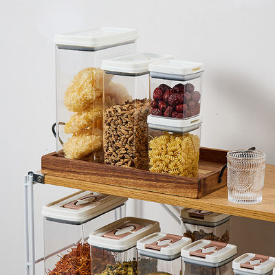 Clear BPA Free 6-Piece Set Air Tight Easy Open Lids Cereal Seal Pot Dry Food Storage Containers