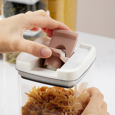 Clear BPA Free 6-Piece Set Air Tight Easy Open Lids Cereal Seal Pot Dry Food Storage Containers