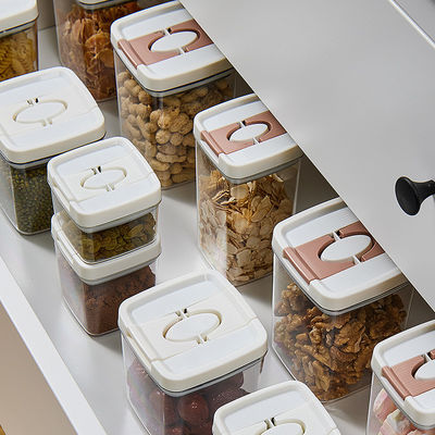 Clear BPA Free 6-Piece Set Air Tight Easy Open Lids Cereal Seal Pot Dry Food Storage Containers
