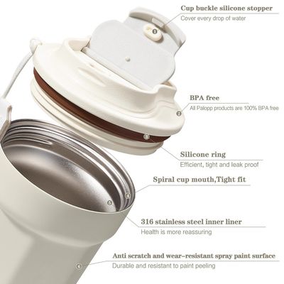 Stainless Steel Modern Car Coffee Cup with Vacuum Insulation Perfect on the Go