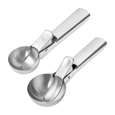 Kitchen Tools Stainless Steel Ice Cream Scoop with Easy Trigger Custom Logo and 4.8*18cm