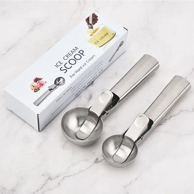 Kitchen Tools Stainless Steel Ice Cream Scoop with Easy Trigger Custom Logo and 4.8*18cm