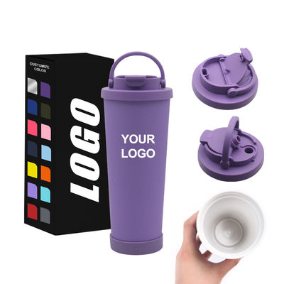 Straw Stainless Steel Insulated Tumbler with Ceramic Coating Liner and Silicone Base