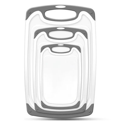 3 Sizes PP Plastic Cutting Board Set with Wear-resistant Material and Non-Slip Surface