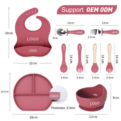 684g BPA Free Non Toxic Silicone Baby Feeding Set for Toddler Tableware Dishwasher Safe