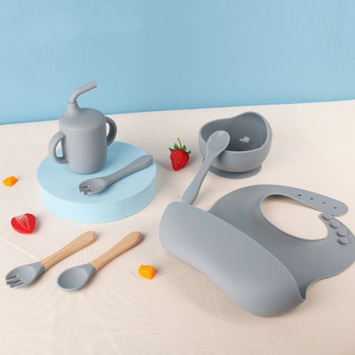 684g BPA Free Non Toxic Silicone Baby Feeding Set for Toddler Tableware Dishwasher Safe
