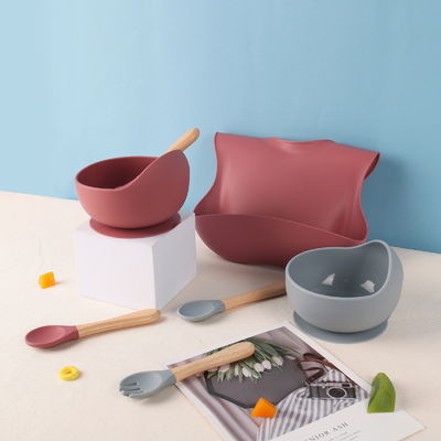 684g BPA Free Non Toxic Silicone Baby Feeding Set for Toddler Tableware Dishwasher Safe