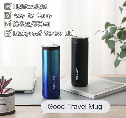 Business Gifts 550ml Stainless Steel Vacuum Insulation Travel Mug with Leak-proof Lid