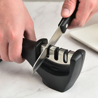 Stainless Steel 3-Stage Knife Sharpener for Professional Blade Repair and Restoration
