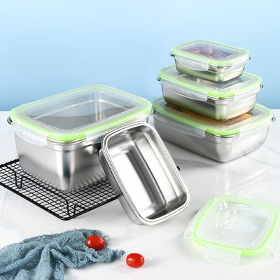 Non-Toxic 304 Stainless Steel Lunch Box Resistant to Food Acids Odorless and Tasteless