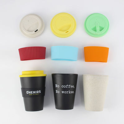 12oz 350ml PP Silicone Cover Bamboo Fiber Reusable Coffee Mug with Lid An Ideal Giveaway Item