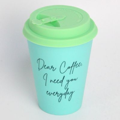 12oz 350ml PP Silicone Cover Bamboo Fiber Reusable Coffee Mug with Lid An Ideal Giveaway Item