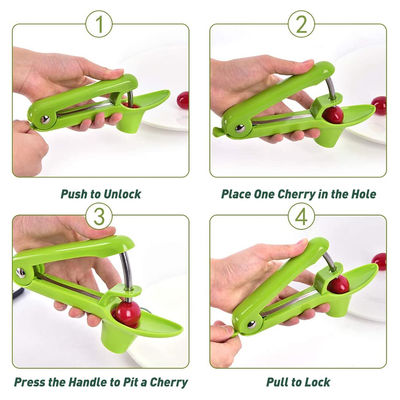 Fruit Vegetable Tools Type Cherry Pitters with Space-Saving Lock Design