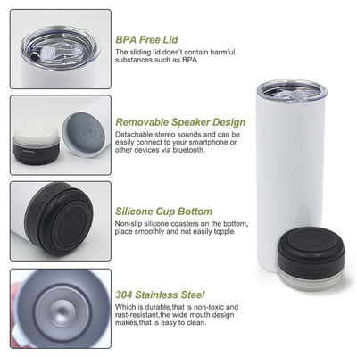20oz Capacity Music Speaker Tumbler American Style Design with Detachable LED Light
