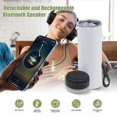 20oz Capacity Music Speaker Tumbler American Style Design with Detachable LED Light
