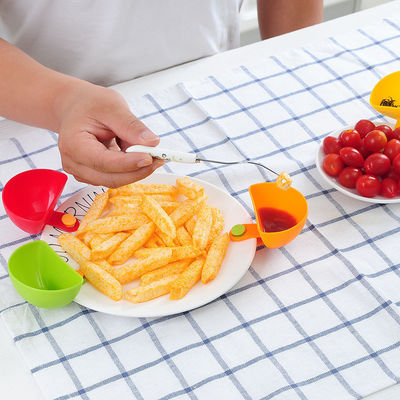 10g Vinegar Tomato Dip Clips Seasoning Dish Plastic Dip Clip Bowl For Plate Holder