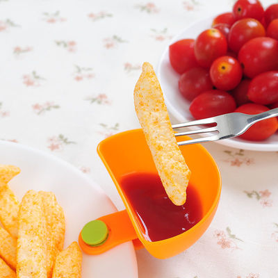 10g Vinegar Tomato Dip Clips Seasoning Dish Plastic Dip Clip Bowl For Plate Holder