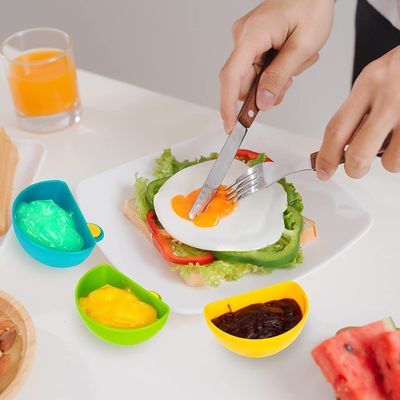 10g Vinegar Tomato Dip Clips Seasoning Dish Plastic Dip Clip Bowl For Plate Holder