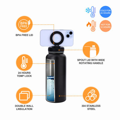 Equipped Anti-corrosion Coating Stainless Steel and Plastic Magnetic Gym Water Bottle