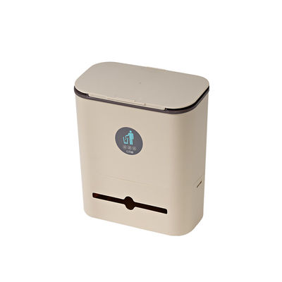 Restaurants Anti-odor Wall Mounted Hanging Slide Cover Trash Can Plastic Rubbish Bin