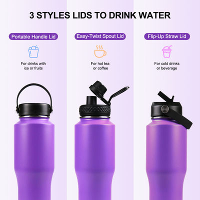 Upgrade Your Camping Gear with this 32oz Stainless Steel Water Bottle and Spout Lid