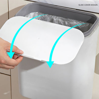 Rectangular Wall Mounted Hanging Slide Cover Trash Can Plastic Rubbish Ash Waste Bin