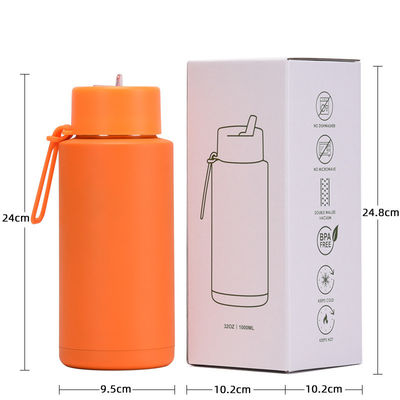304 Stainless Steel Eco-Friendly 32oz Double Wall Insulated Water Bottle with Straw