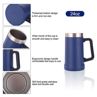 350g Double Wall Vacuum Insulation Stainless Steel Beer Mug 16oz 24oz Drinkware Type MUGS