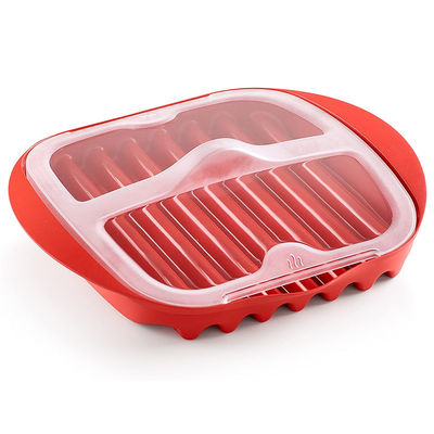 28*25*5cm Custom Food Grade PP Material Bacon Microwave Cooker With Lid Accepts Customized Logo