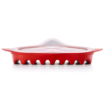 28*25*5cm Custom Food Grade PP Material Bacon Microwave Cooker With Lid Accepts Customized Logo