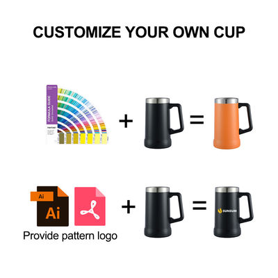 350g Double Wall Vacuum Insulation Stainless Steel Beer Mug 16oz 24oz Drinkware Type MUGS