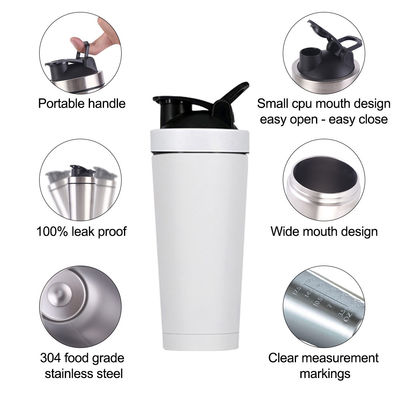 739ml / 500ml Capacity Custom Color Stainless Steel Protein Shaker Bottle for Gym